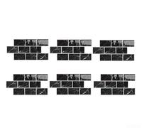 JoyousMall Self Vinyl Wrap Tiles 3D Gel Effect Waterproof Oil Proof for Kitchen Walls DIY Decor Black 32x16.5cm(D-001)