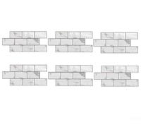 JoyousMall Self Vinyl Wrap Tiles 3D Gel Effect Waterproof Oil Proof for Kitchen Walls DIY Decor Black 32x16.5cm(D-002)