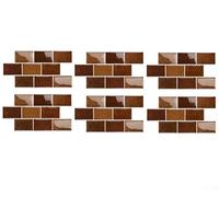 JoyousMall Self Vinyl Wrap Tiles 3D Gel Effect Waterproof Oil Proof for Kitchen Walls DIY Decor Black 32x16.5cm(D-012)