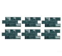 JoyousMall Self Vinyl Wrap Tiles 3D Gel Effect Waterproof Oil Proof for Kitchen Walls DIY Decor Black 32x16.5cm(D-007)