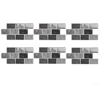 JoyousMall Self Vinyl Wrap Tiles 3D Gel Effect Waterproof Oil Proof for Kitchen Walls DIY Decor Black 32x16.5cm(D-003)