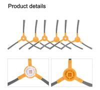 JoyousMall Side Brush Replacement for Tesvor M2 Robot Vacuum Cleaner - 6-Pack, Nylon Bristles, Compatible with M2 Model