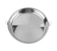 JoyousMall Stainless Steel Grill and Pizza Pan, Kitchen Heat Resistant Cooking Tray Deep Round Baking Pan Non-Stick Baking Sheet for Oven BBQ with Handle (32cm)
