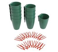 JoyousMall Strawberry Root Propagation Kit with 10 Growing Cups & 20 Planting Forks - Space-Saving Hanging Design for Indoor/Outdoor Gardening, Green