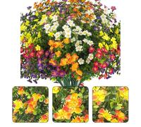 JoyousMall Vibrant UV Resistant Artificial Flowers 12 Pack, Hyper-Realistic Plastic Fake Blooms for All-Weather Outdoor Decor, Patio, Lawn, Cemetery, Wedding