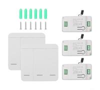 JoyousMall Wireless Light Switch Kit, Wall Panel Remote Control RF 3-Gang Safety Switch and Relay Receiver Controller for Indoor & Outdoor Lighting
