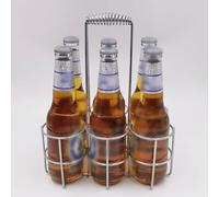 JoyousMall Wrought Iron Beer Basket, Bar Beer Rack Foldable Handheld Stand, Beverage Holder Beer Crate
