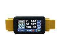 JoyousMall XT60 Bidirectional Ammeter for RC Battery Charge/Discharge Testing, 5-34V, 30A Continuous / 80A Peak, 1.47" Color Display, Built-in Temp/Humidity Sensor