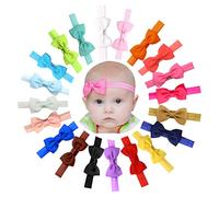 JOYOYO 20 Pcs Baby Headbands and Bows - Elastic Headwears with 2.75 Inch Ribbon Bows for Toddlers