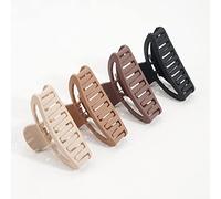 JOYOYO 4 Pcs Claw Clips for Thick Hair Natural Colors Hair Clips Hair Claw Clips for Women and Girls, Lightweight Non-slip with Comb Teeth Strong Hold Large Size 3.5 Inch