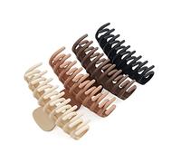 JOYOYO 4 Pcs Hair Claw Clips Hair Clips for Women and Girls Thick Hair - Natural Colors Lightweight Non-slip with Comb Teeth Strong Hold Large Size 4.3 Inch