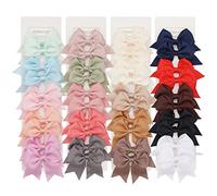 JOYOYO 40 Pcs Baby Girl Hair Bow Clips 2.4 Inch Toddlers Hair Bows - Handmade Colorful Ribbon Bows for Little Girls