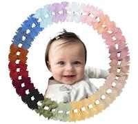 JOYOYO 40 Pcs Baby Hair Clips 2 Inch Soft Colors, Full Lined Safe Clips | Craft Ribbon Baby Bows