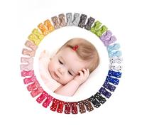 JOYOYO 40 Pcs Baby Hair Clips Mini 1.1 Inch, Snap Clip Polka Dots Bows | Suitable for Baby Fine Hair