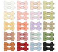 JOYOYO 40 Pcs Baby Hair Clips Toddler Girls Hair Bows with Full Ribbon Covered Metal Clips - Fabric Material Pastel Colors Small Size 2 Inch