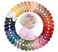 JOYOYO 40 Pcs Hair Bows for Toddler Girls Craft Grosgrain Ribbon Bows - Medium Size 3 Inch Hair Clips for Girls