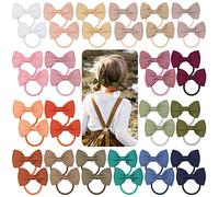 JOYOYO 40 Pcs Toddler Girls Hair Ties and Bows Hair Bobbles - Bow Hair Bands 2.75 Inch Hair Bows Natural Colors