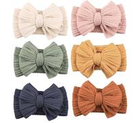 JOYOYO 6 Pcs Baby Bow Headbands Wide Headband With Cute Big Bows, Super Stretchy Hairbands Headwears for Baby, Toddlers