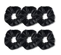 JOYOYO 6 Pcs Black Scrunchies for Women Black Velvet Hair Scrunchies Elastic Hair Bands Ponytail Holders Premium Velvet Scrunchy, Hair Ties for Women & Girls
