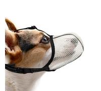 JOYPAWS Dog Muzzle, Breathable Soft for Small Dogs to Anti & Prevent Barking Biting Chewing, Reflective & Adjustable Basket Muzzle with Air Mesh for Toy Poodles Beige S