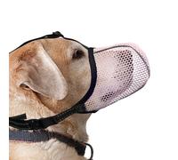 JOYPAWS Dog Muzzle, Breathable Soft Muzzle for Large Dogs to Anti & Prevent Barking Biting Chewing, Reflective & Adjustable Basket Muzzle with Air Mesh for Doberman Pink XL