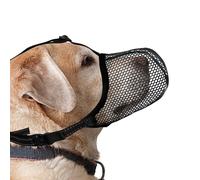 JOYPAWS Dog Muzzle, Breathable Soft Muzzle for Large Dogs to Anti & Prevent Barking Biting Chewing, Reflective & Adjustable Basket Muzzle with Air Mesh for Doberman Black XL