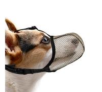 JOYPAWS Dog Muzzle, Breathable Soft Muzzle for Small Dogs to Anti & Prevent Barking Biting Chewing, Reflective & Adjustable Basket Muzzle with Air Mesh for Toy Poodles Brown S