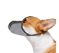 JOYPAWS Dog Muzzle for Small Dogs Anti Biting Chewing Barking Soft Air Mesh Muzzles Reflective Ajustable Full Coverage Dog Mouth Guard Cover for Grooming Scavenging Black S