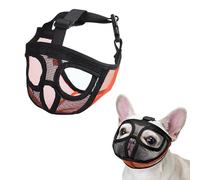 JOYPAWS Short Snout Dog Muzzle, French Bulldog Muzzle with Soft Mesh Adjustable Anti Bitting Chewing Barking for Small Large Breeds Pug/Shih Tzu/Boston Terrier Orange S