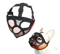 JOYPAWS Short Snout Dog Muzzle, French Bulldog Muzzle with Soft Mesh Adjustable Anti Bitting Chewing Barking for Medium Breeds Pug/Shih Tzu/Boston Terrier Orange1 M