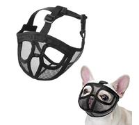JOYPAWS Short Snout Dog Muzzle, French Bulldog Muzzle with Soft Mesh Adjustable Anti Bitting Chewing Barking for Small Breeds Pug/Shih Tzu/Boston Terrier Black S