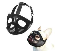 JOYPAWS Short Snout Dog Muzzle, French Bulldog Muzzle with Soft Mesh Adjustable Anti Bitting Chewing Barking for Large Breeds Pug/Shih Tzu/Boston Terrier Black1 L