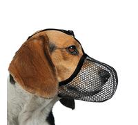 JOYPAWS Soft Dog Muzzle, Breathable Soft for All Breeds Dogs to Anti Prevent Chewing Barking Biting, Adjustable Reflective Basket Muzzle with Air Mesh Black M