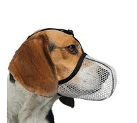 JOYPAWS Soft Dog Muzzle, Breathable Soft for All Breeds Dogs to Anti Prevent Chewing Barking Biting, Adjustable Reflective Basket Muzzle with Air Mesh Grey M