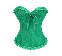 JoyPeak Corset Tops for Women,Bustier Lingerie Push Up Bodysuit,Lace up Stain Boned Corset (Emerald Green, X-Large)