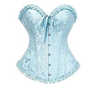 JoyPeak Corset Tops for Women,Lace Bustier Corset Lingerie top,Renaissance Overbust Corset Push Up Bodysuit (UK，4X-Large,Light Blue3)