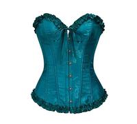 JoyPeak Halloween Corset Tops for Women,Lace Up Bustier Shapewear Lingerie,Overbust Corset Push Up Bodysuit(UK,Medium,blue)