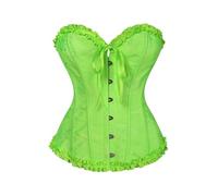 JoyPeak Halloween Corset Tops for Women,Lace Up Bustier Shapewear Lingerie,Overbust Corset Push Up Bodysuit(UK,Medium,fluorescent green)