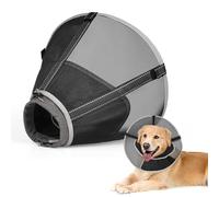 Joypig Breathable Mesh Dog Cone Collar with Soft Liner for Surgery, Elizabethan Recovery Alternative to Stop Licking,Pet Neck Collar for Large Medium Small Breeds(Black,2)