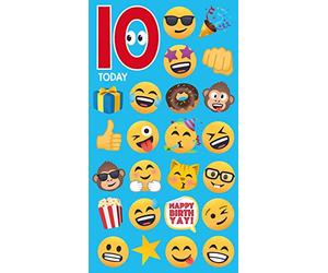 JoyPixels Emoji Age 10 Birthday Card - 10th Birthday Cards