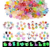 JoyPlus 100PCS Mini Luminous Resin Animals, Tiny Resin Glow In The Dark Animals Miniature Little Small Animal Figures for Micro Fairy Garden Landscape Accessories Dollhouse Hide Crafts Aquarium Decor