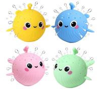 JoyPlus 4 Pcs Baby Bath Toys for 1 Year Old,Bathtub Toys,Whale Shower Toys | Baby Bath Toys 1 2 3 Year Old, Mould Free Bath Toys Swimming Pool Toys, Whale Water Play Toys Gifts for Boys Girls