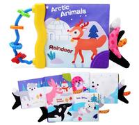 JoyPlus Baby Books 0-6 Months,Newborn Sensory Soft Books Toy for Babies,High Contrast Touch and Feel Crinkle Cloth Books,Baby Essentials for Newborn,Early Development Toys for 0-12 Months Baby(Arctic)