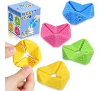 JoyPlus Fidget Sensory Toys for Kids, 6Pack Quiet Textures Sensory Flip Cube for ADHD, Anxiety & Stress Relief, Non-Toxic Durable Desk Fidgets for Classroom, Home & Travel, for Toddlers & Teens