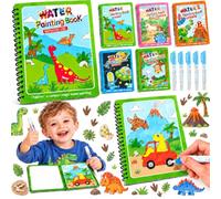 JoyPlus Magic Water Colouring Books, Reusable Water Painting Books for Kids | Magic Water Colouring Book with 5 Water Pen, Portable Mess-Free Coloring Books Educational Learning Kits Gifts for Toddlers