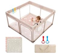 Baby playpen (Beige with Mat)