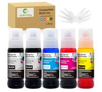 JoyPrinting 104 Ink Multipack Compatible with Epson 104 Ink Cartridges Ink Bottle for Epson Ecotank ET-2820 ET-2710 ET-2720 ET-2815 ET-2810 ET-2826 ET-1810 (2Black, 10, 1 C, 1 Magenta, 1 Yellow)