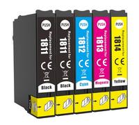 JoyPrinting 18XL Compatible Ink Cartridge Replacement for Epson 18 for XP102 XP202 XP205 XP212 XP225 XP215 XP305 XP312 XP315 XP322 XP325 XP405 XP415 XP422 (2Black Cyan Magenta Yellow, 5Pack)
