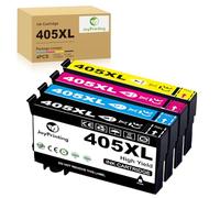 JoyPrinting 405XL Ink Cartridges Multipack Replacement for Epson 405 XL Ink Cartridges for Workforce Pro WF-3820DWF WF-4820 WF-WF-7310 7830 WF-7835 WF-7840 WF-3825 WF-4825 WF-4830F(4-Pack)