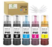 JoyPrinting 70ml 103 Ink Bottle Replacement for Epson 103 Ecotank Ink Compatible with EcoTank L1110 /L1210/L1230/L1250/L1270/L3100/L3101/L3110/L3111(2Black, 1Cyan,1Magenta, 1Yellow)